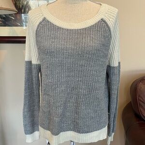 Grey and white sweater